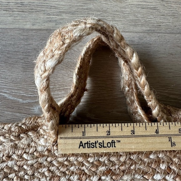 Vintage Jute Woven Tote Farm Bag Natural Woven - Picture 5 of 6
